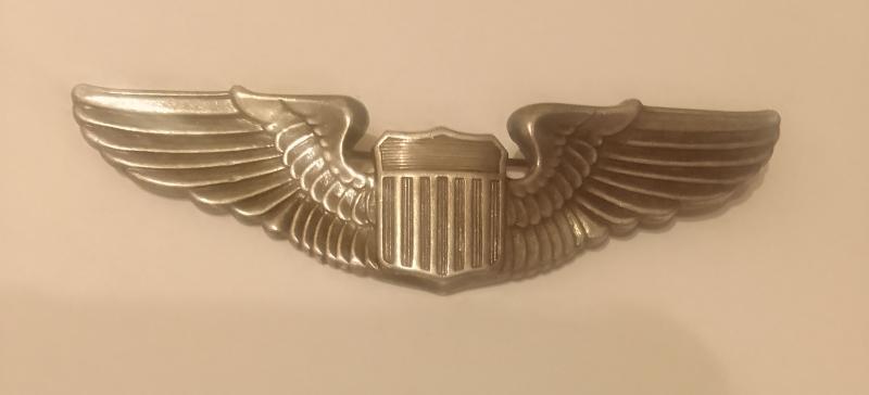 USAAF Full Size Pilots Wings sterling Silver